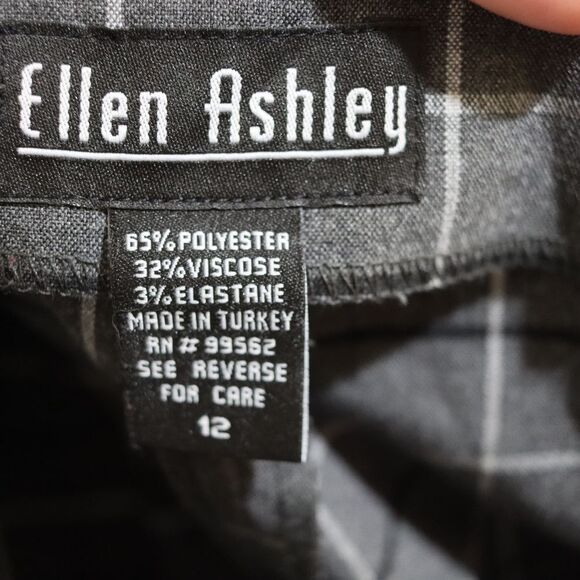 Ellen Ashley Gray Plaid Career Slacks Pants Vintage 12 - Picture 8 of 10